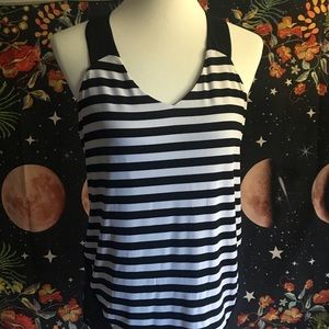 Black & white striped tank